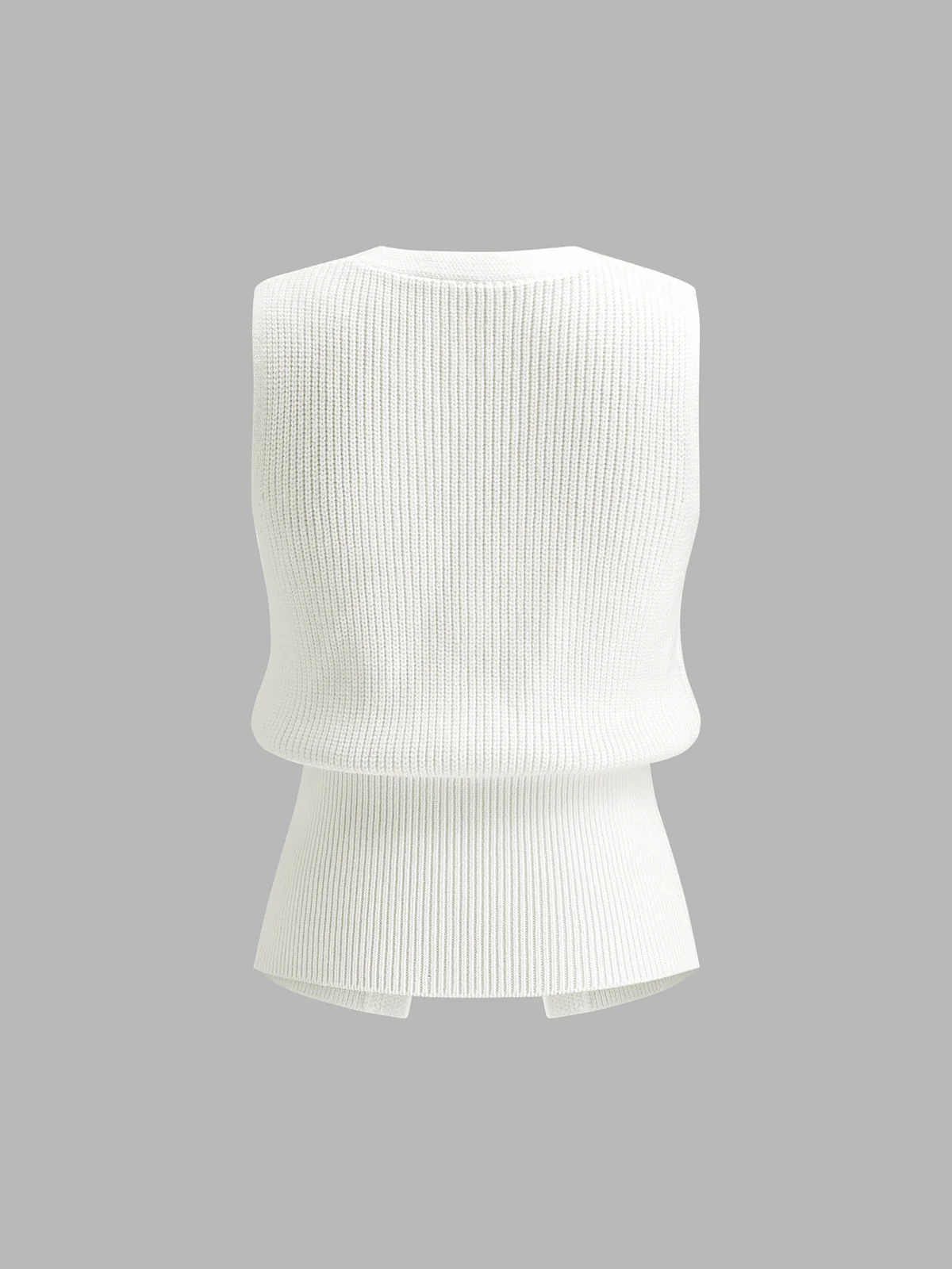 Metal Buckle Waisted Sweater Vest