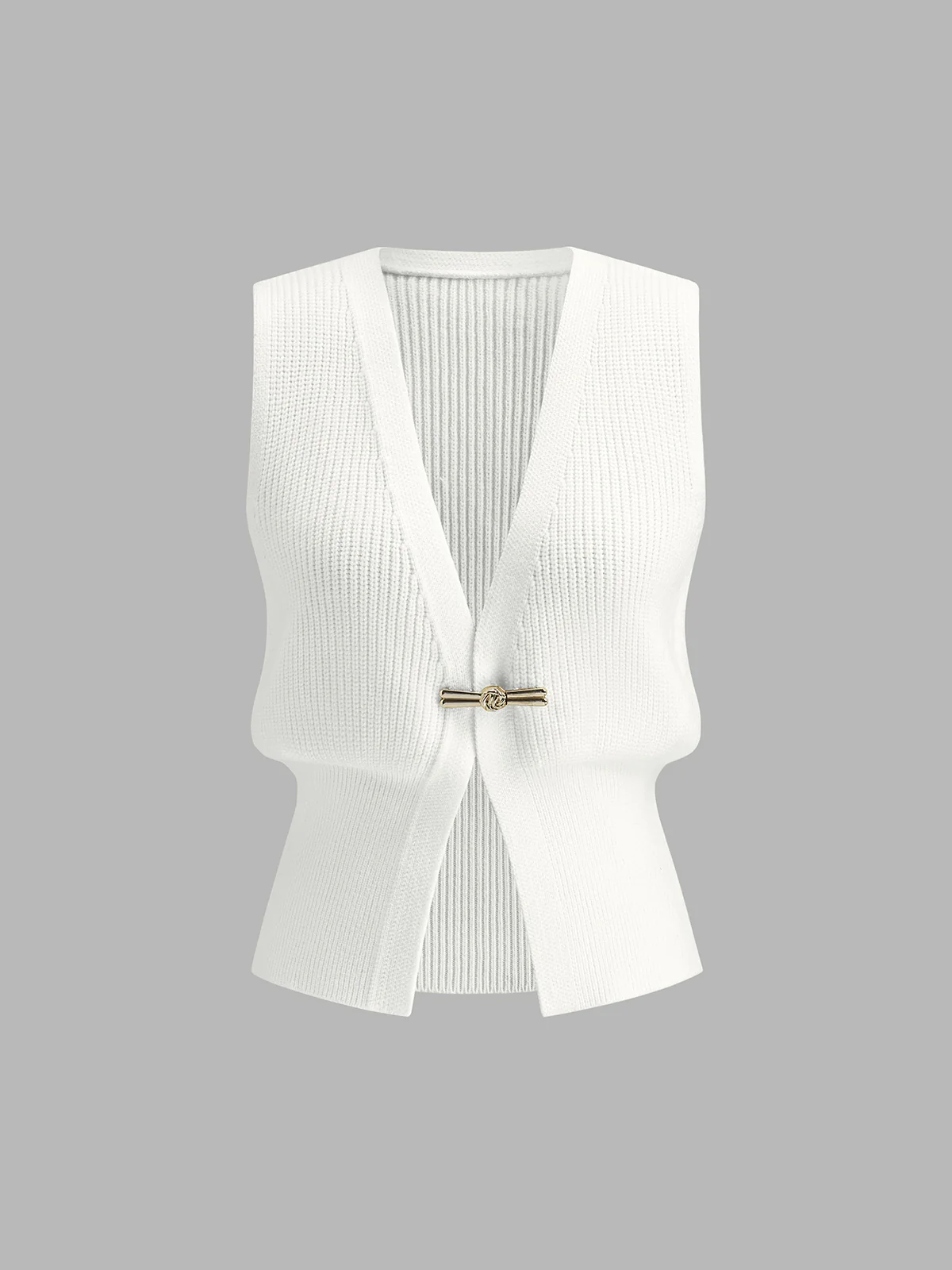 Metal Buckle Waisted Sweater Vest