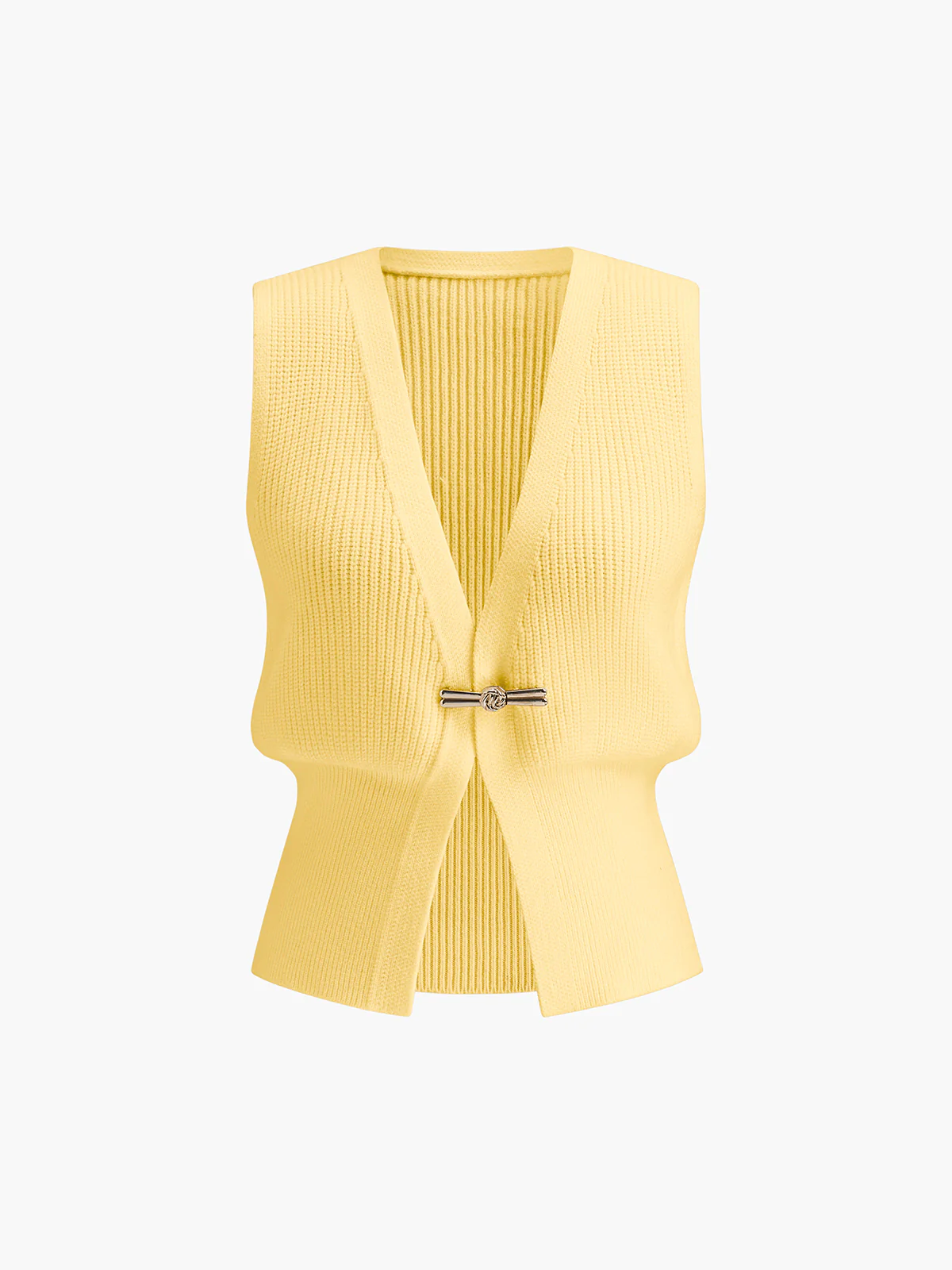 Metal Buckle Waisted Sweater Vest