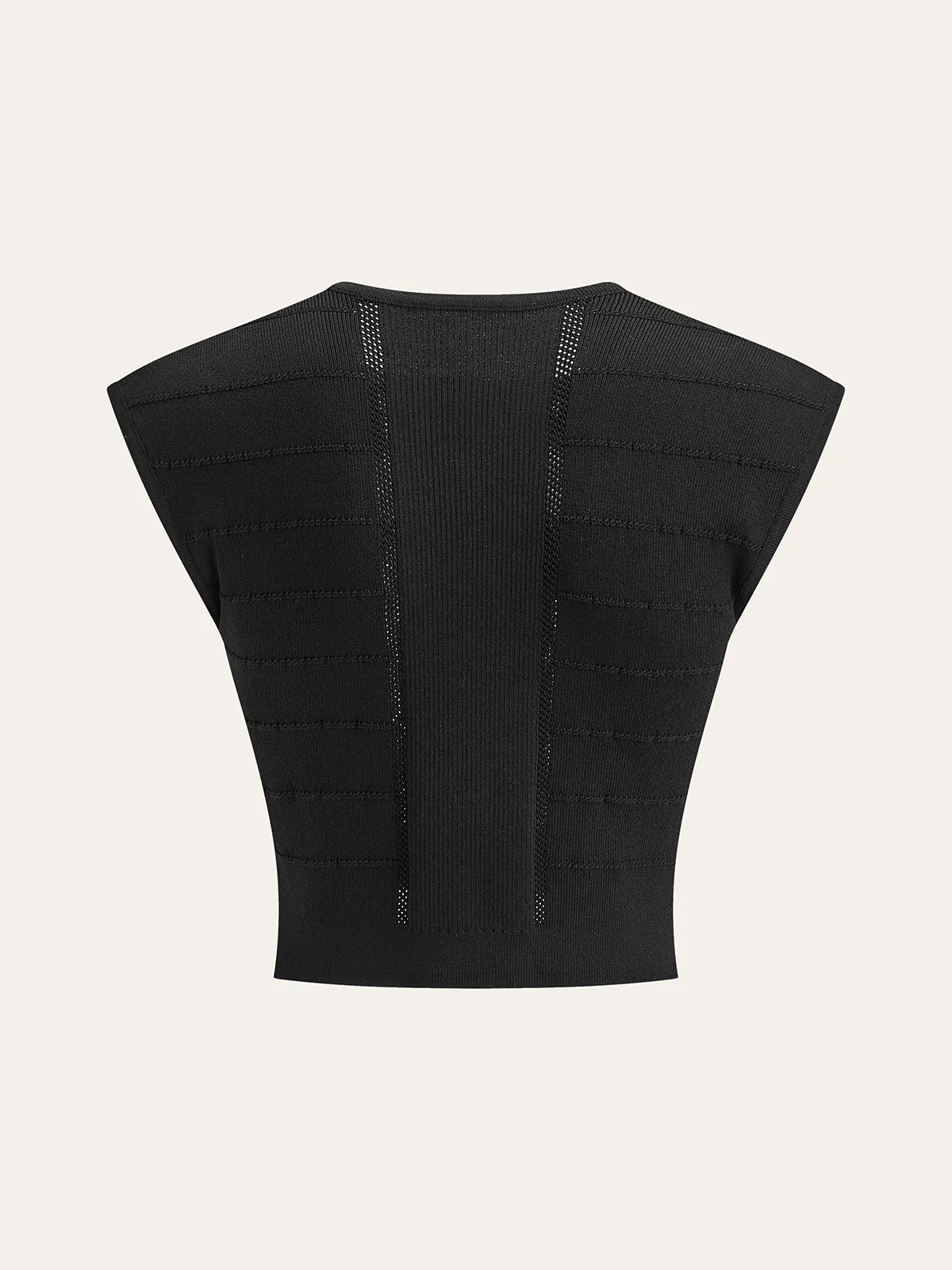 Metal Detail Ribbed Knit Top