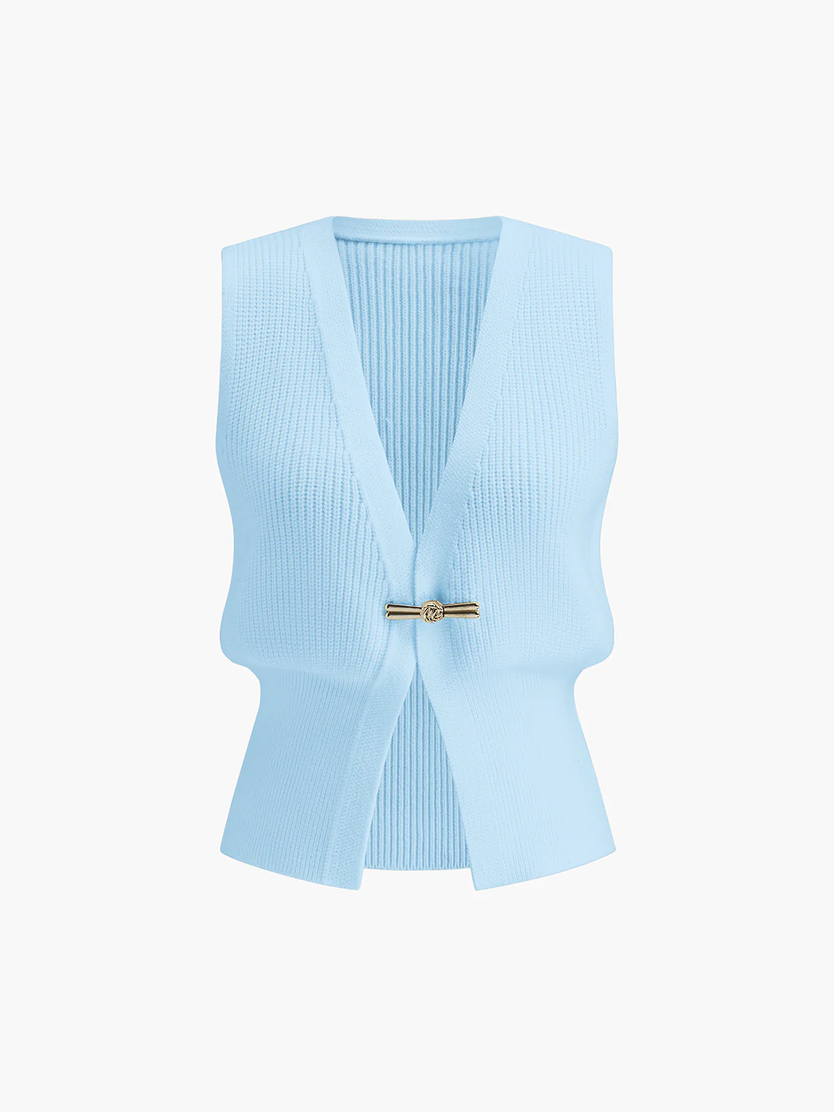 Metal Buckle Waisted Sweater Vest