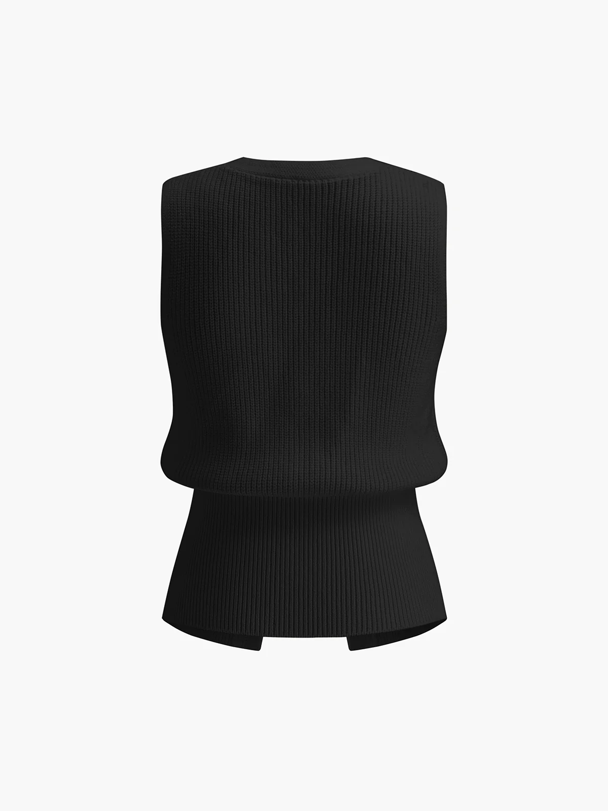 Metal Buckle Waisted Sweater Vest