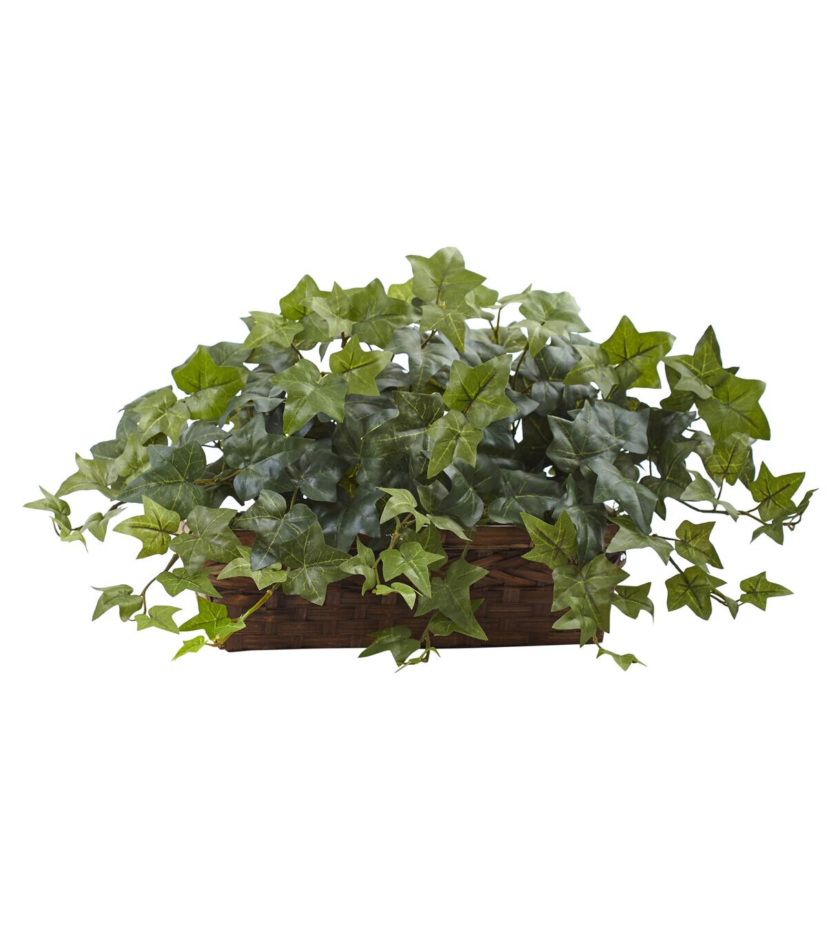 Nearly Natural Puff Ivy with Ledge Basket