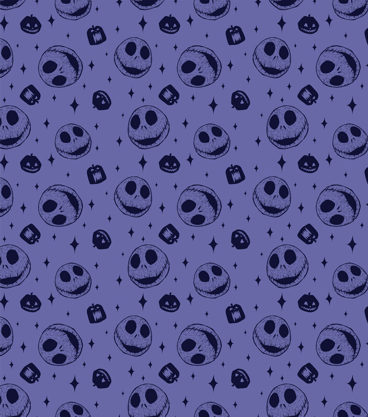 Nightmare Before Christmas Halloween Sketch Cotton Fabric