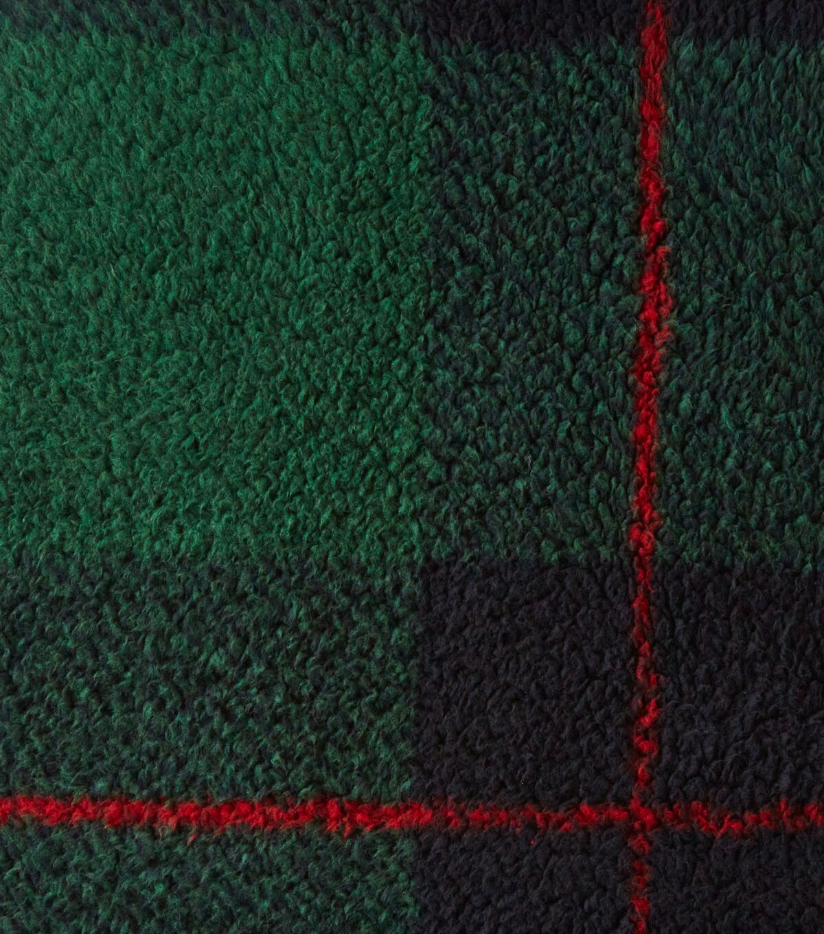 Eddie Bauer Green & Black Buffalo Check Faux Shearling Sherpa Fabric