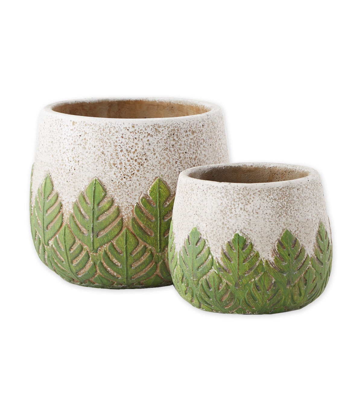 Zingz & Thingz 2ct Multi Sized Greek Leaves Cement Flower Pots