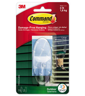 Command 4lbs Clear Large Outdoor Window Hooks 4ct