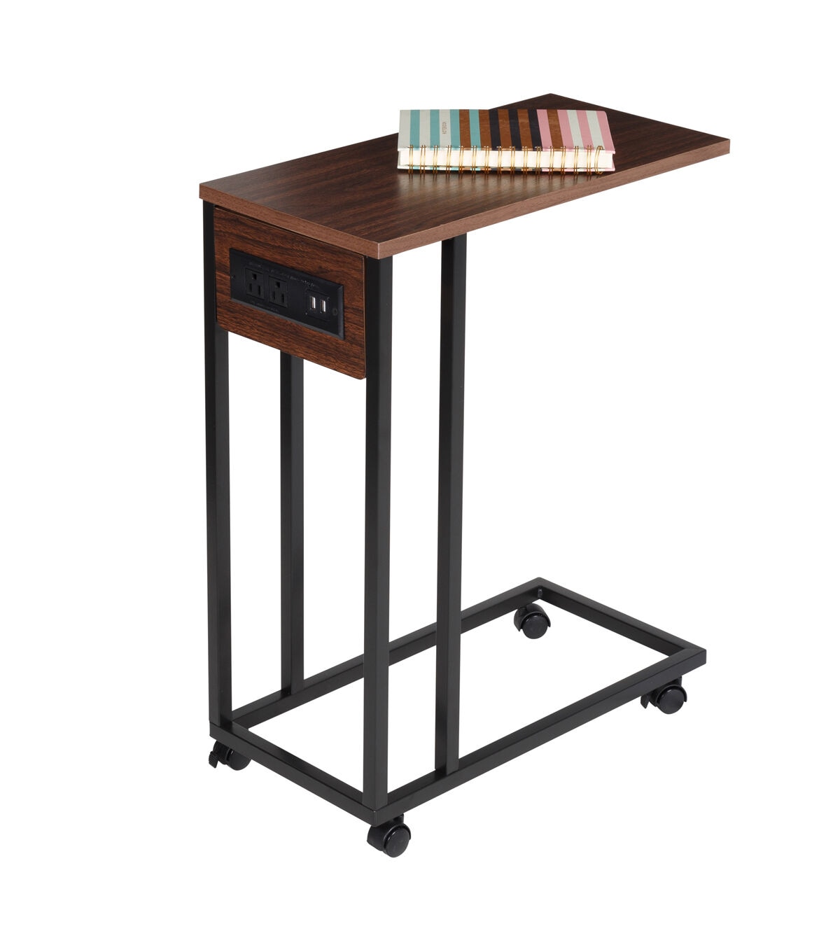 Honey Can Do C Shaped Side Table With Outlets