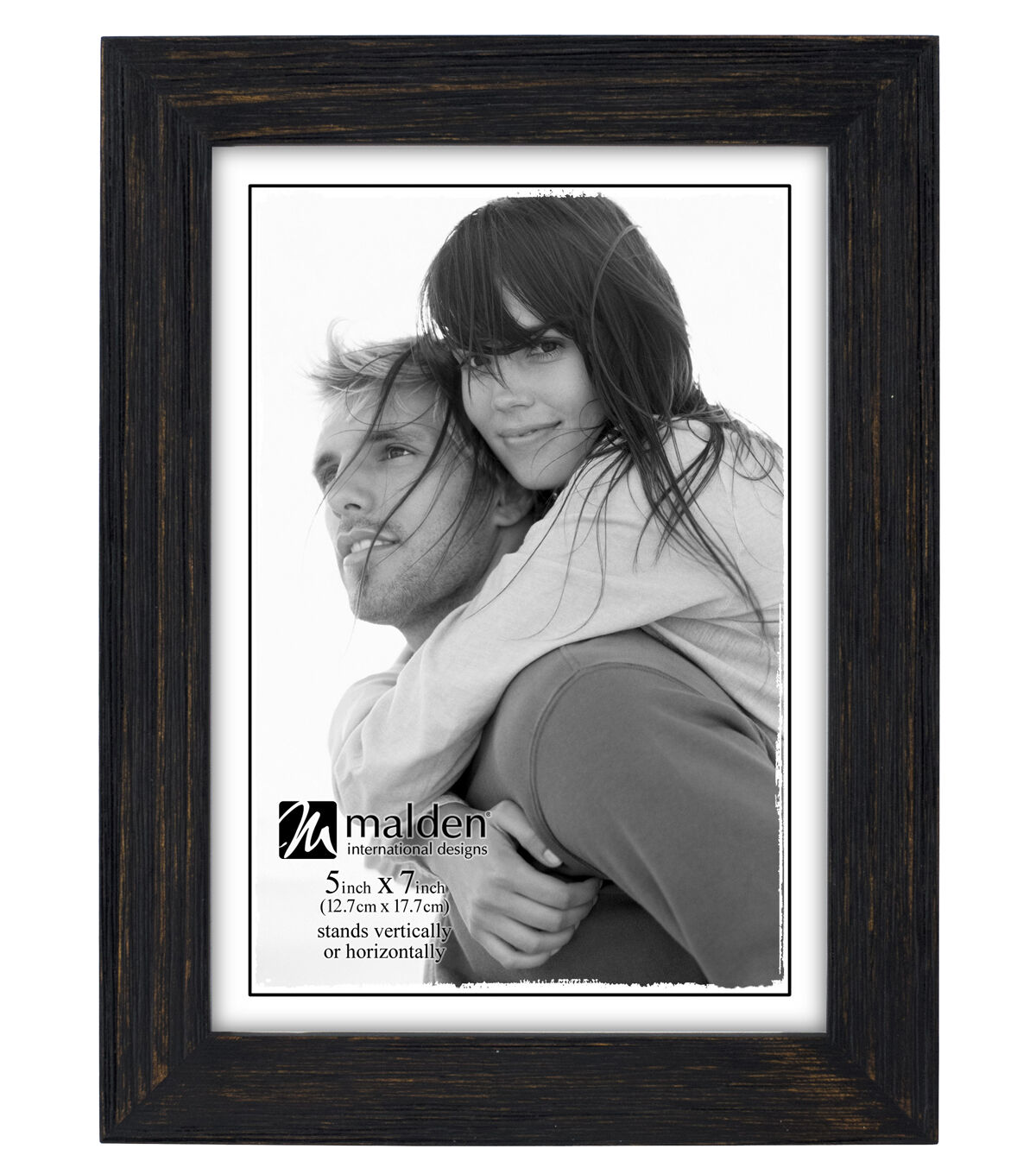 Malden Rough Black Linear Tabletop & Wall Picture Frame