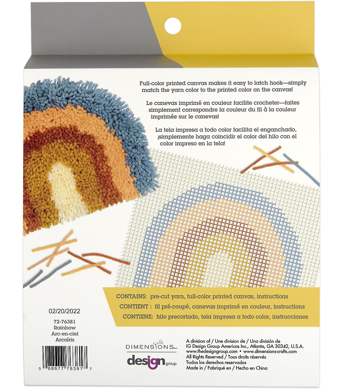 Dimensions Rainbow Fringe Latch Hook Kit 12