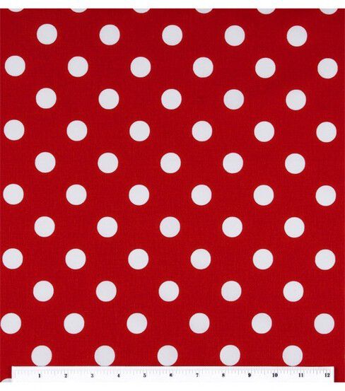 Large Dots on Red Quilt Cotton Fabric by Keepsake Calico