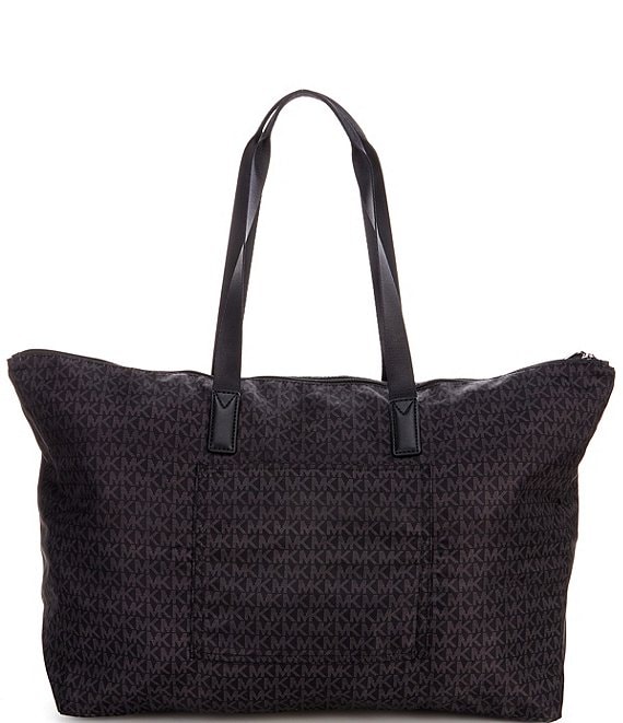 Jet Set Black Signature Logo Travel Large Packable Tote Bag