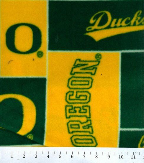 University of Oregon Ducks Fleece Fabric Block