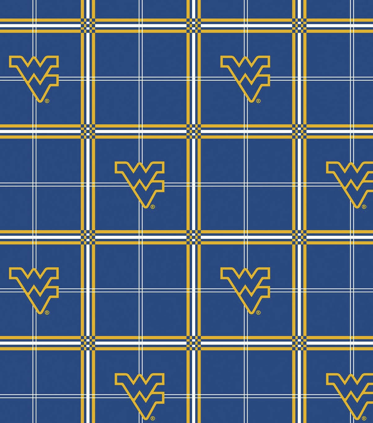 West Virginia University Mountaineers Flannel Fabric 42