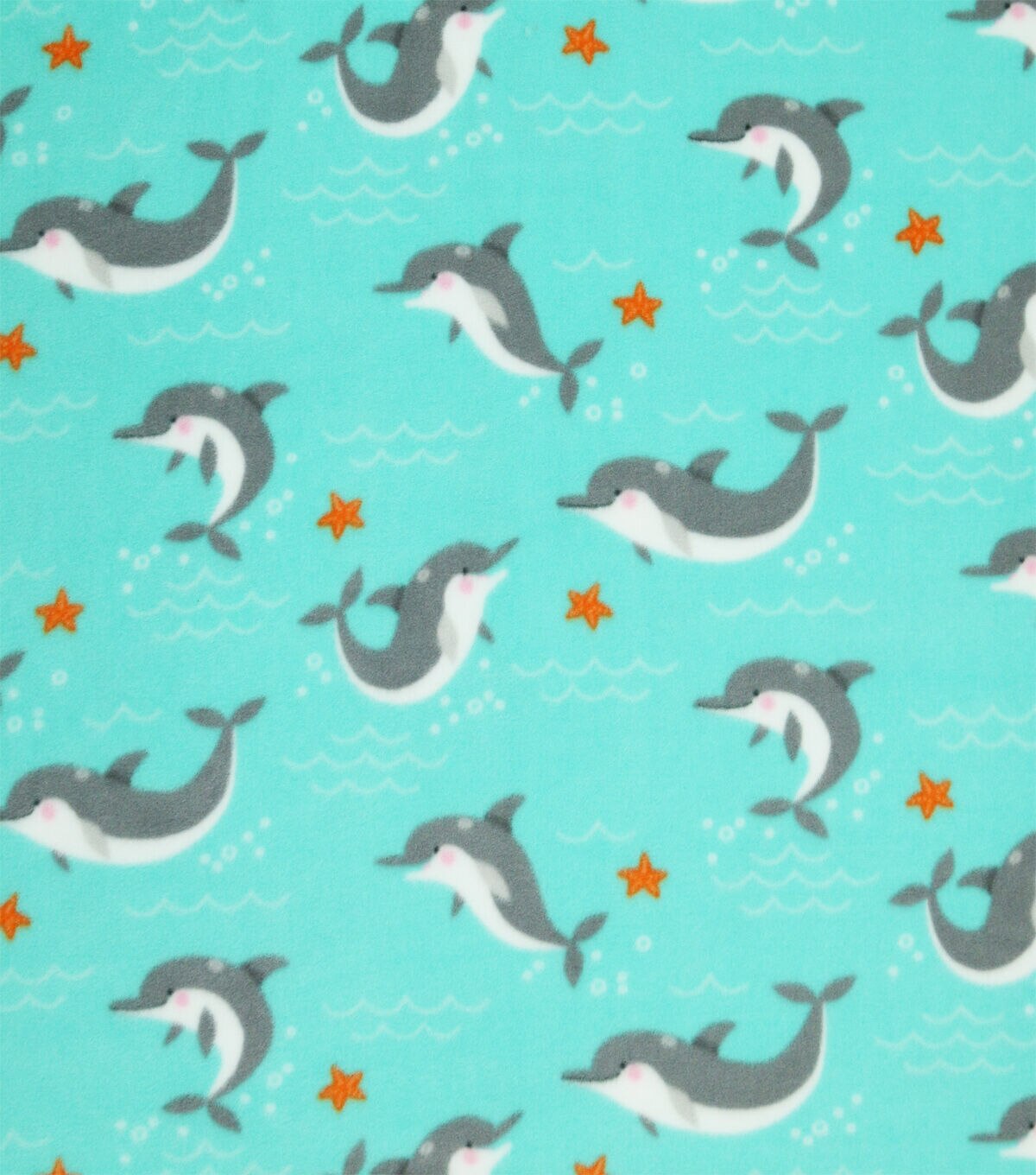Dolphins on Blue Anti Pill Plush Fleece by POP!