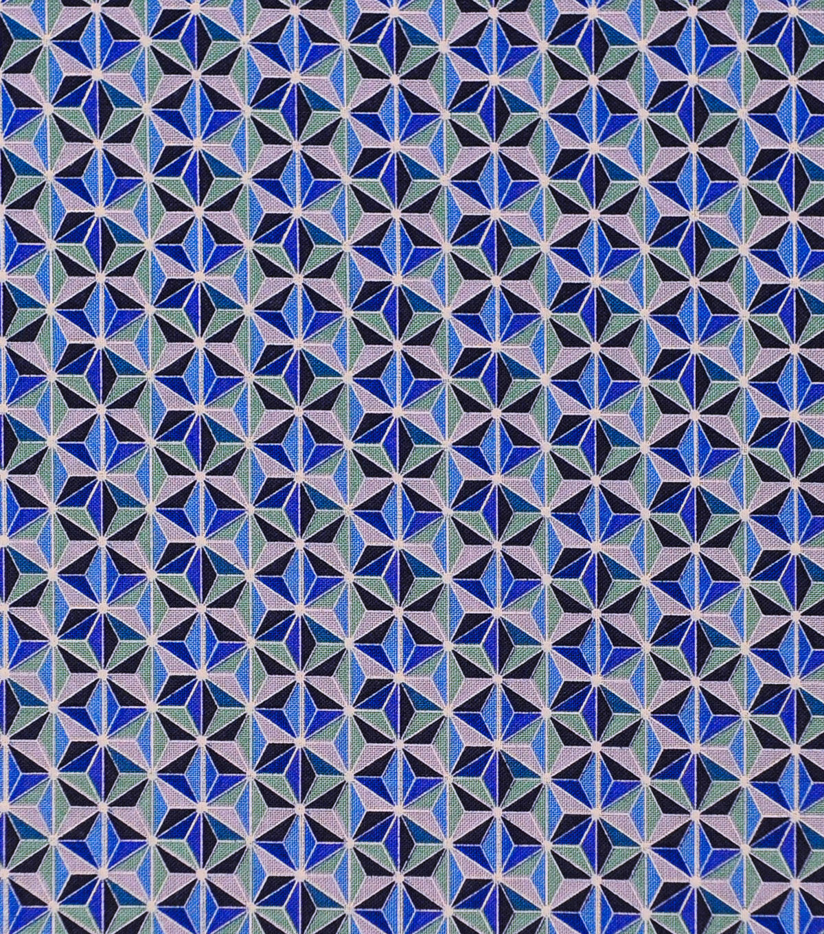 Blue Faceted Geometric Quilt Cotton Fabric by Keepsake Calico