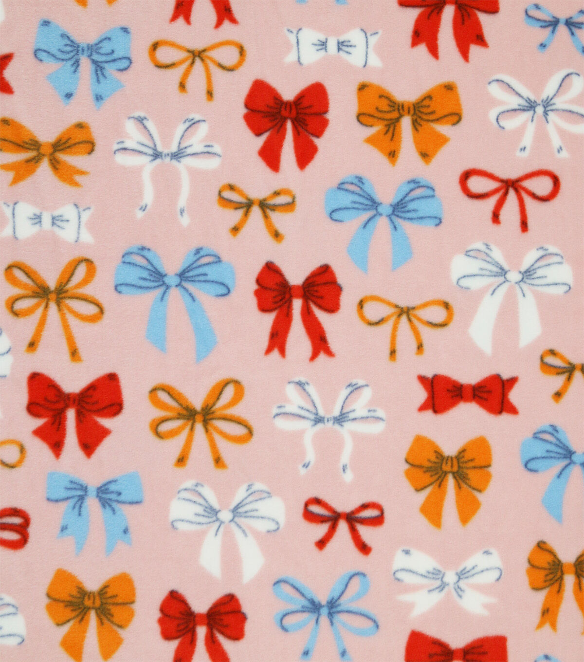 Bows Bows Bows on Pink Anti Pill Plush Fleece Fabric