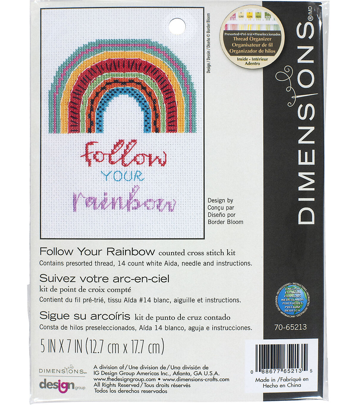 Dimensions Follow Your Rainbow Cross Stitch Kit 5