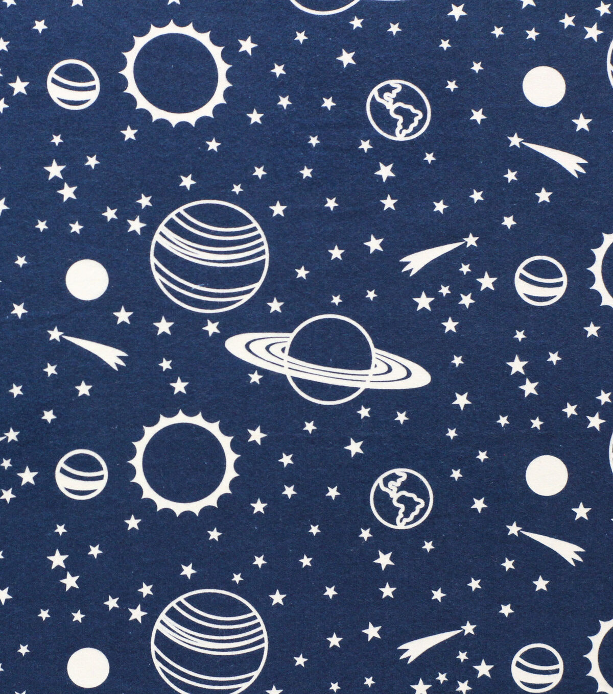 Planets Navy Super Snuggle Flannel Fabric