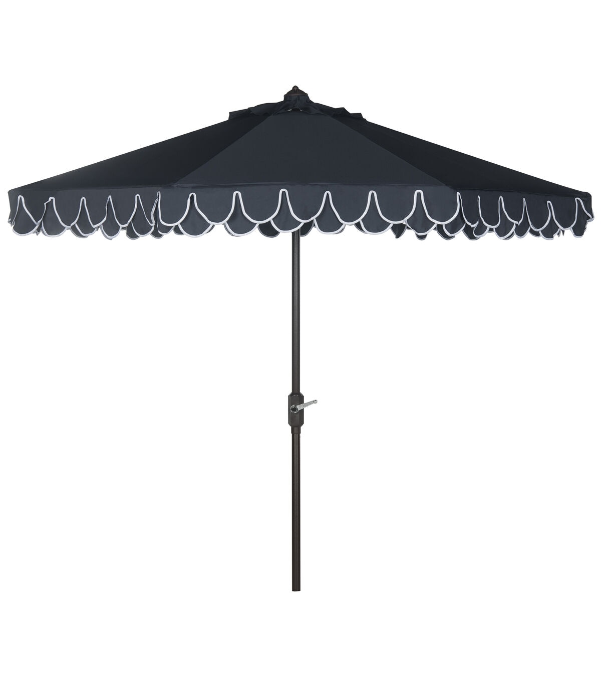 Safavieh 9' UV Resistant Navy & White Elegant Auto Tilt Patio Umbrella