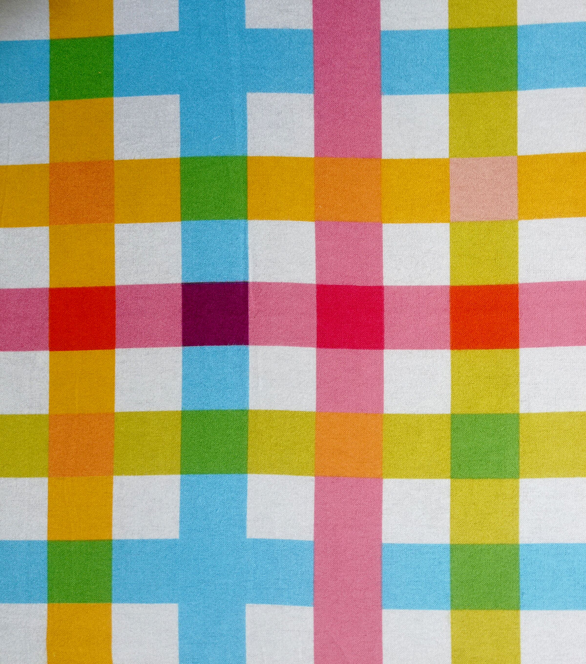 Multi Color Grid Super Snuggle Flannel Fabric By POP!