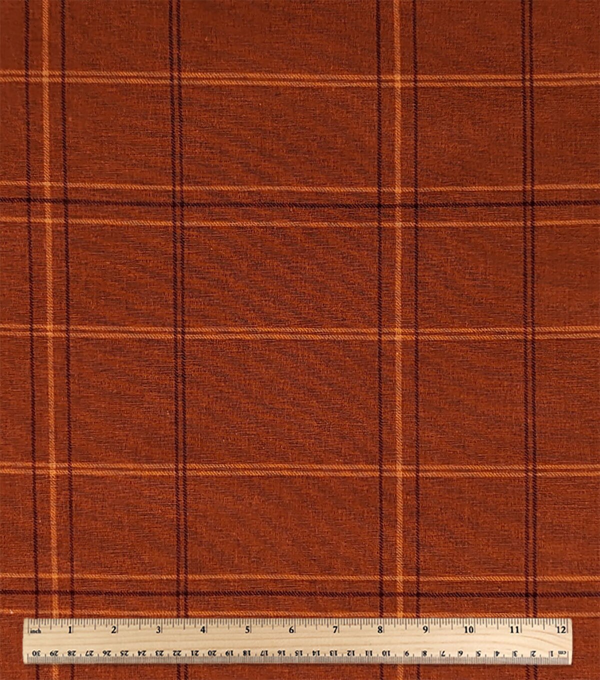 Orange Plaid Cotton Fabric