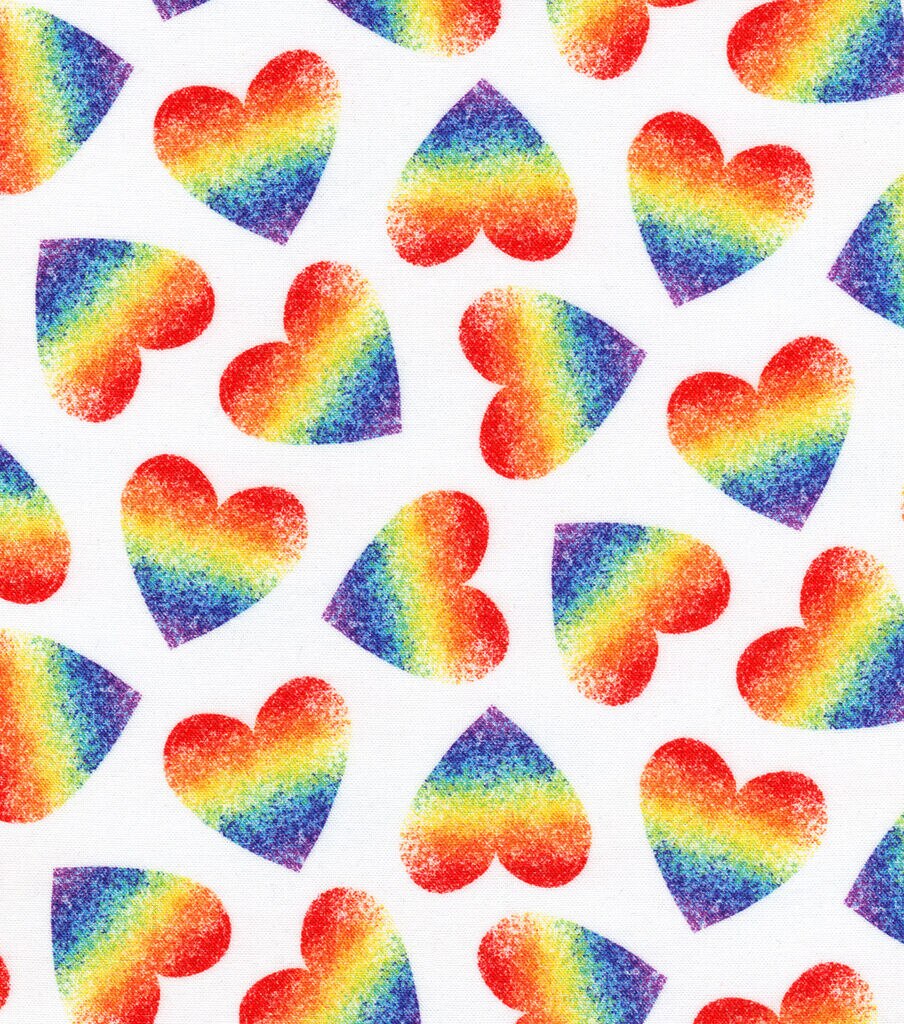Robert Kaufman Multicolor Hearts Quilt Cotton Fabric by Keepsake Calico