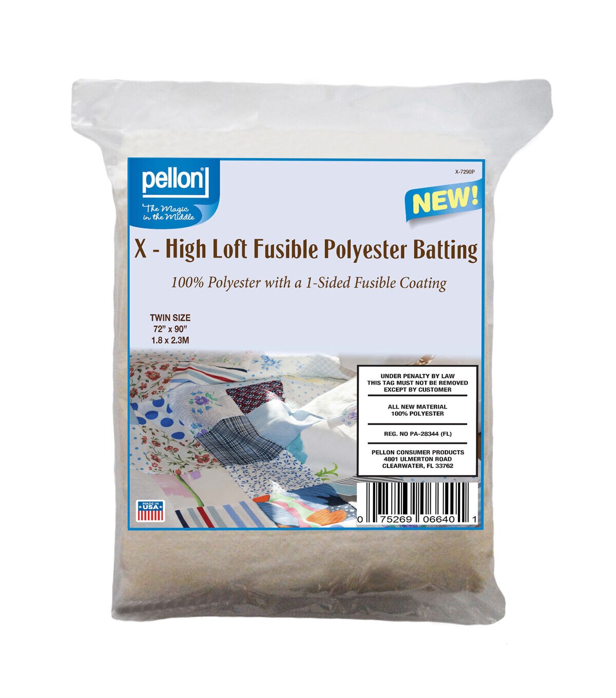 Pellon 1 Sided Fusible Polyester Batting 72