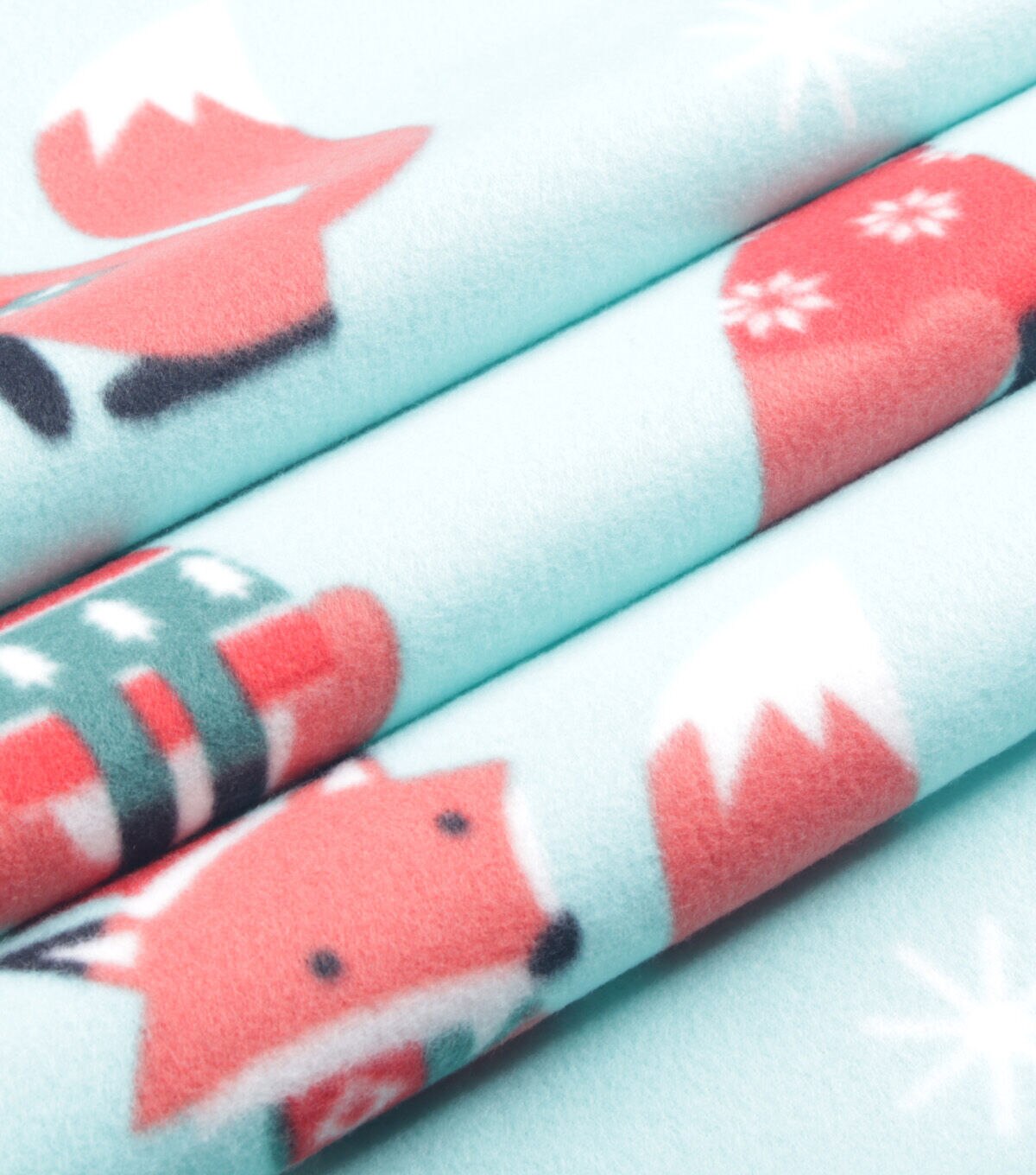 Fox In Scarf Blizzard Prints Fleece Fabric