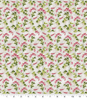 Susan Winget Floral Vine on Cream Premium Cotton Fabric