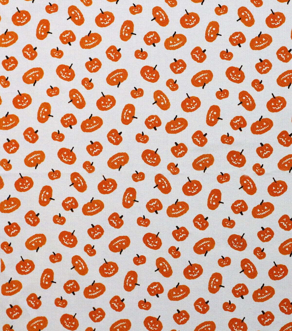 Glow in the Dark Pumpkins On White Cotton Fabric