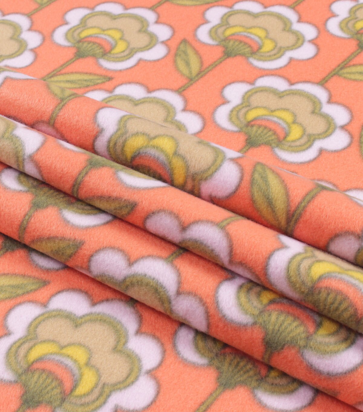 Retro Floral Blizzard Fleece Fabric