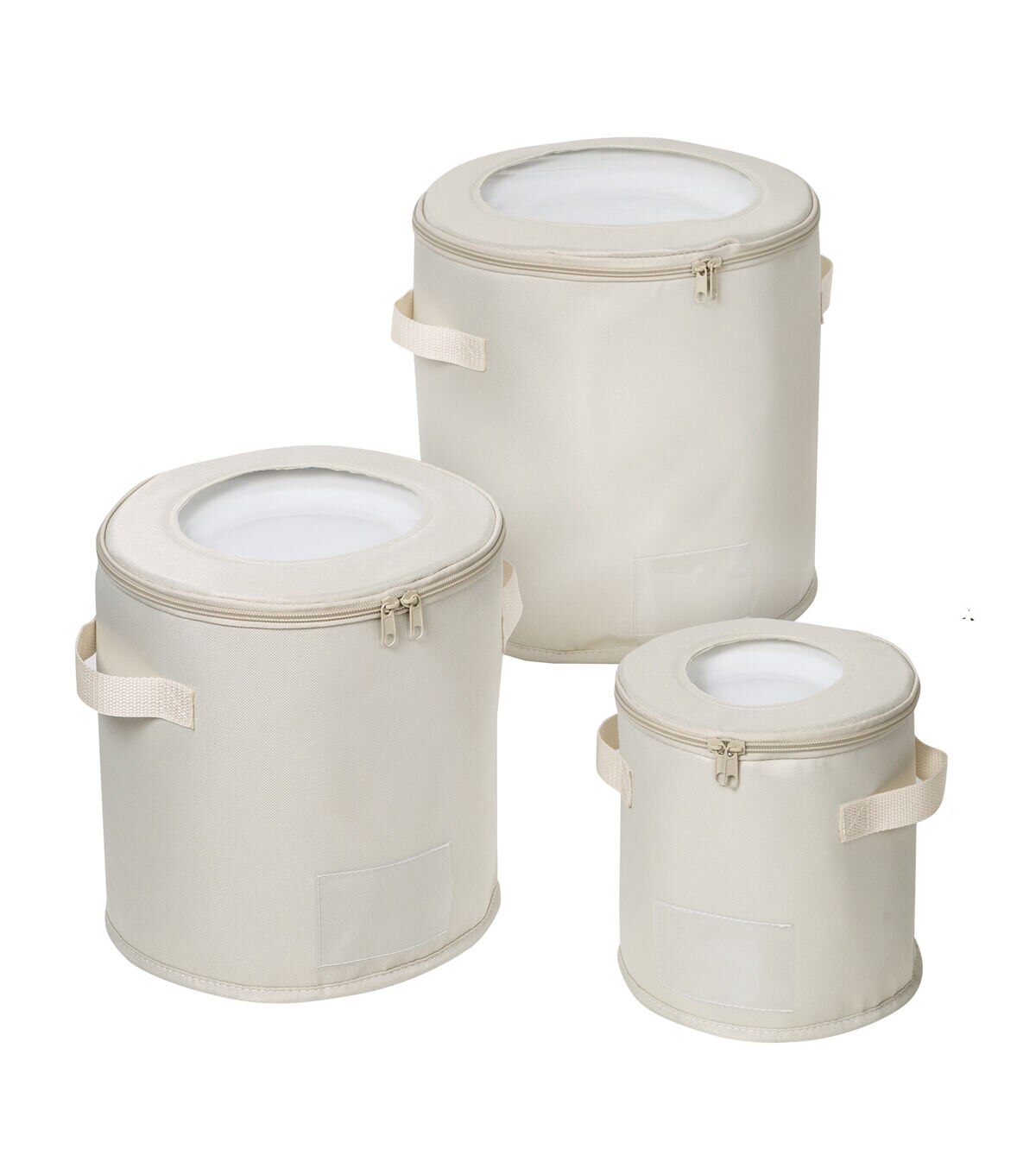 Honey Can Do 3ct Natural Round Dinnerware Storage Cases