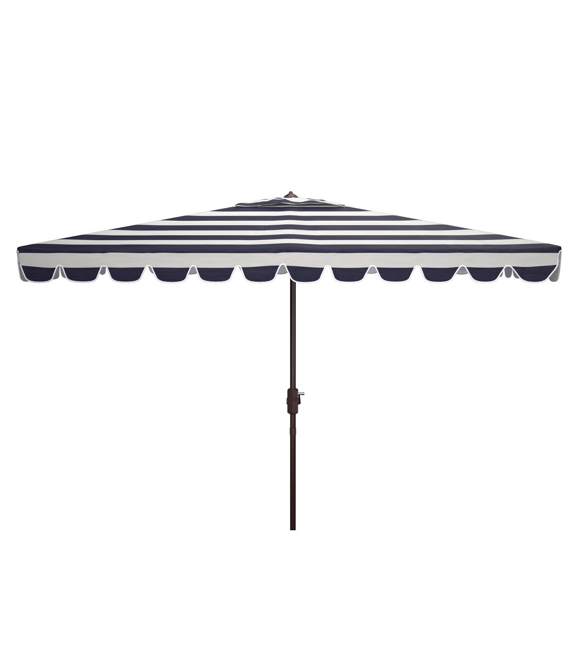 Safavieh 6.5' x 10' Vienna Black & White Crank Patio Umbrella