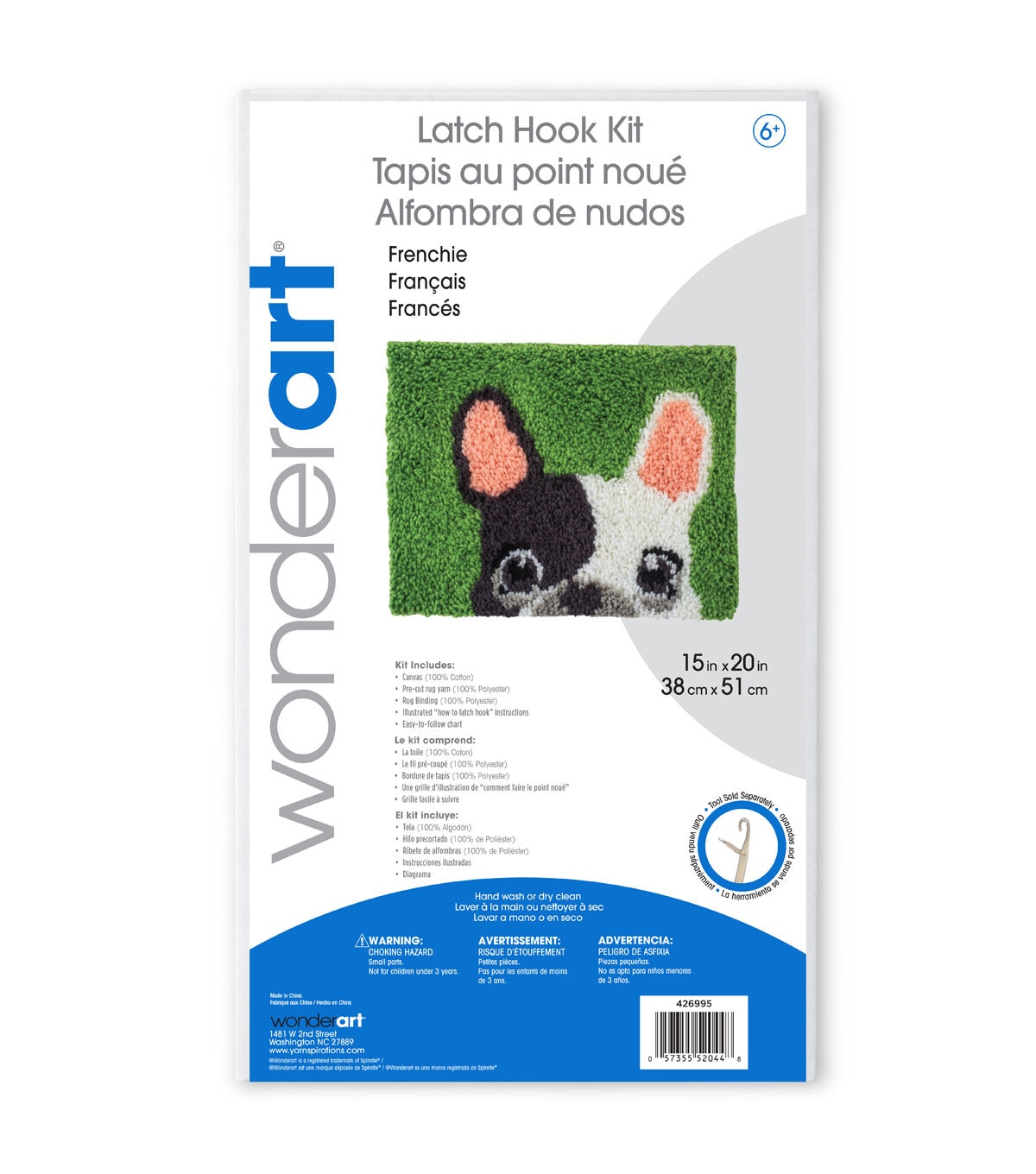 Wonderart Frenchie Latch Hook Kit 15