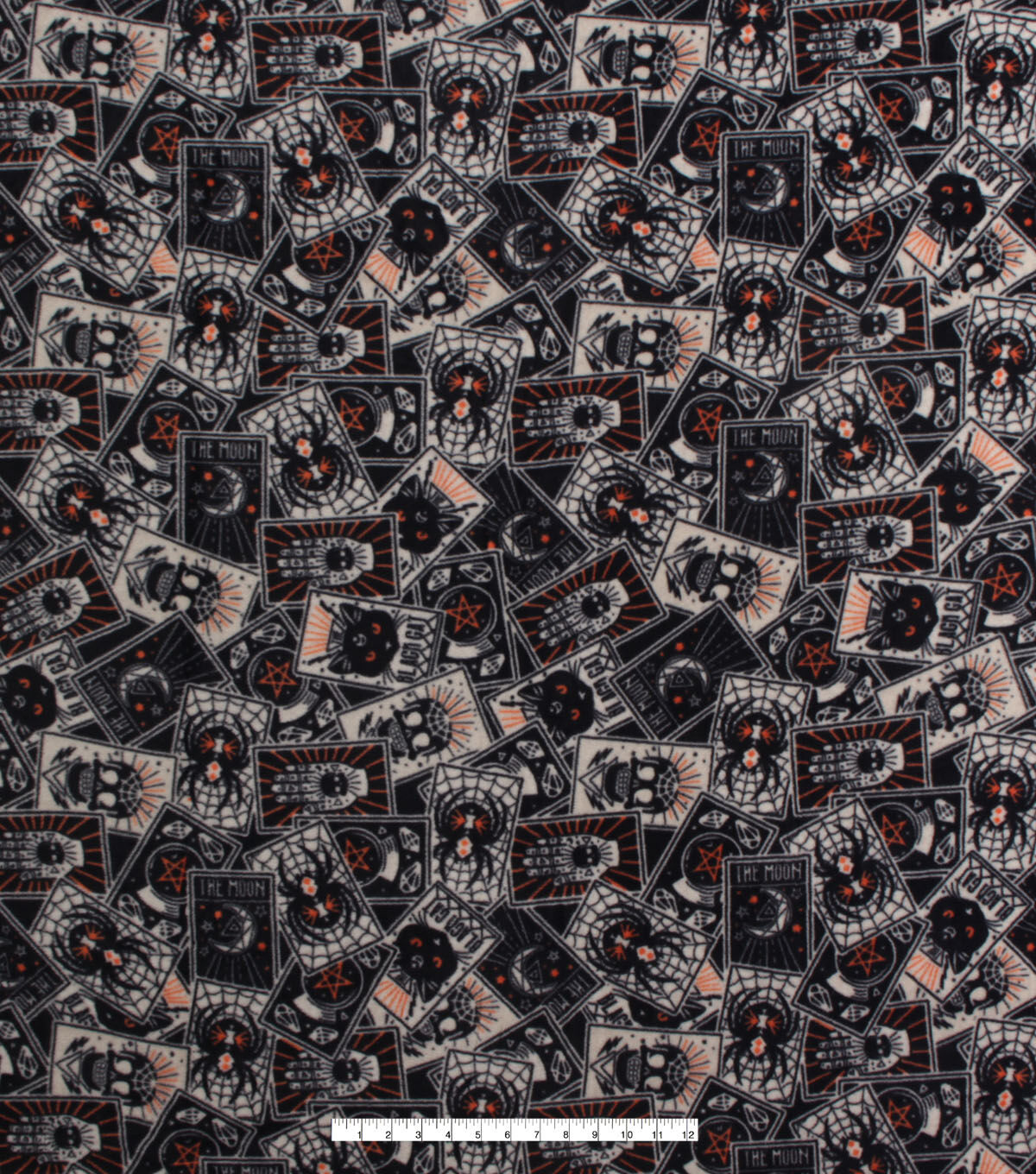 Black & White Tarot Cards Anti Pill Fleece Fabric