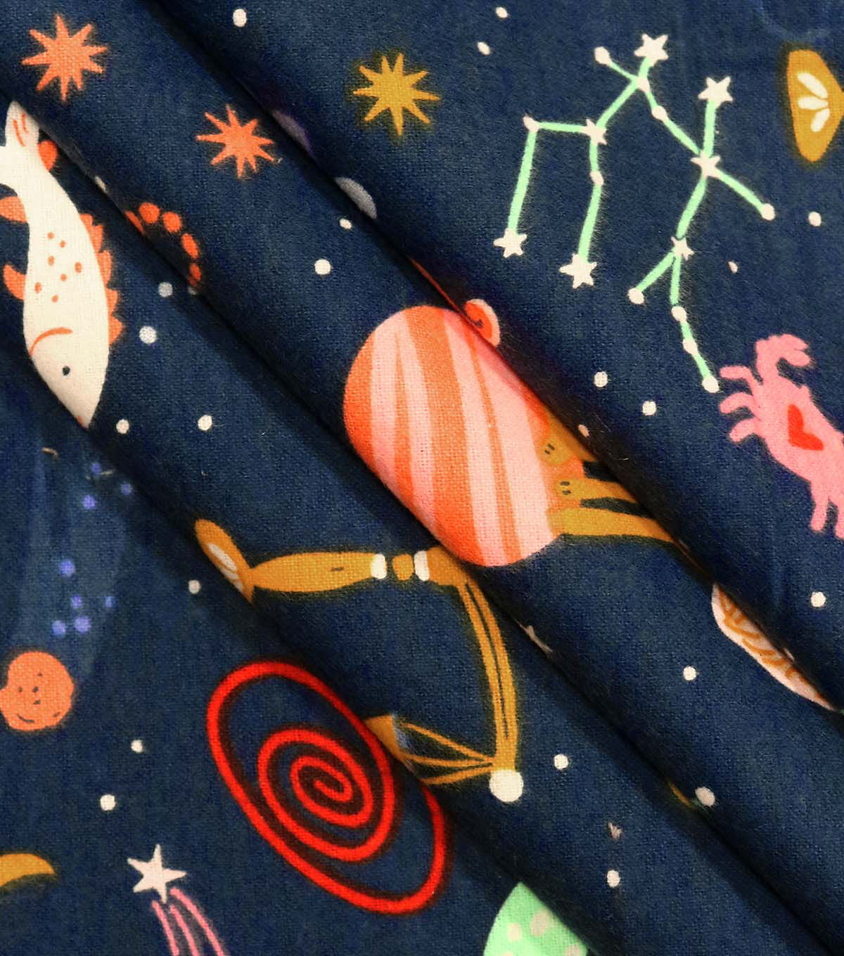 Multicolor Animals In Constellations Super Snuggle Flannel Fabric