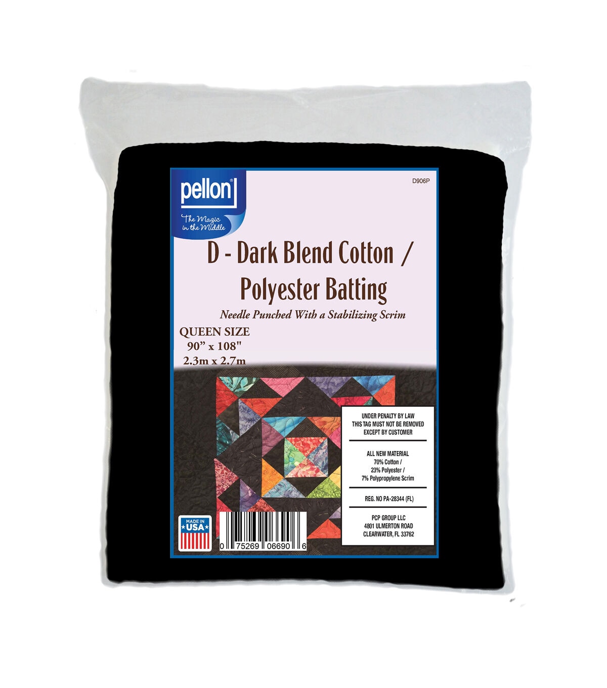 Pellon Dark Blend Cotton/Polyester Batting With Scrim 90