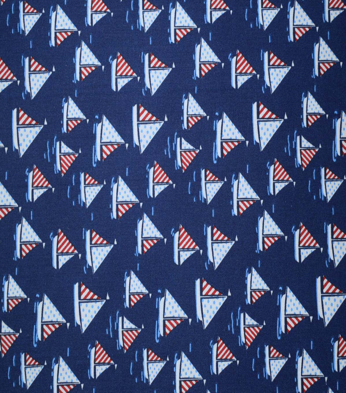 Nautical Sailboats on Navy Cotton Fabric by Quilter's Showcase