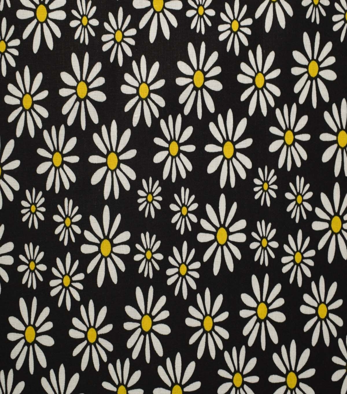 Floral on Black Cotton Fabric by Quilter's Showcase