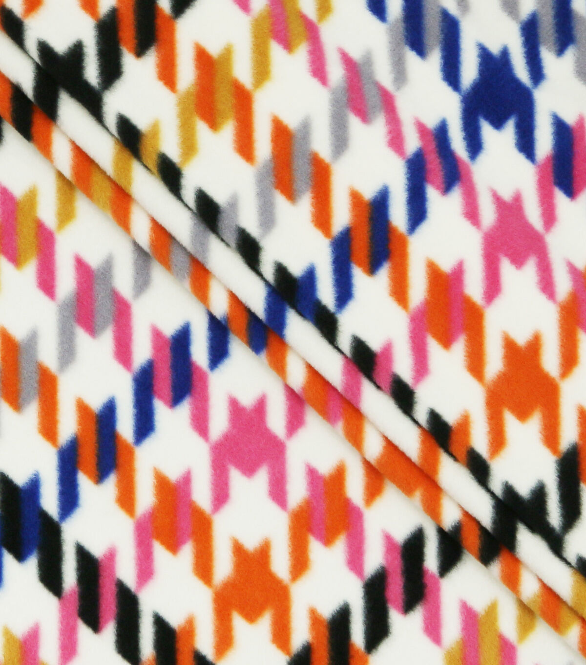 Rainbow Houndstooth Anti Pill Fleece Fabric