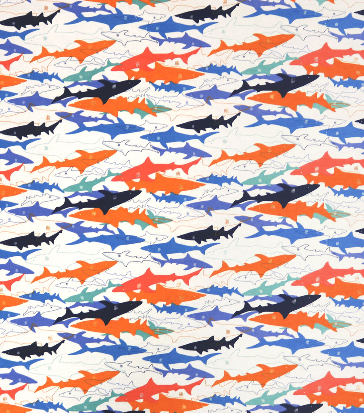 Sharks Super Snuggle Flannel Fabric
