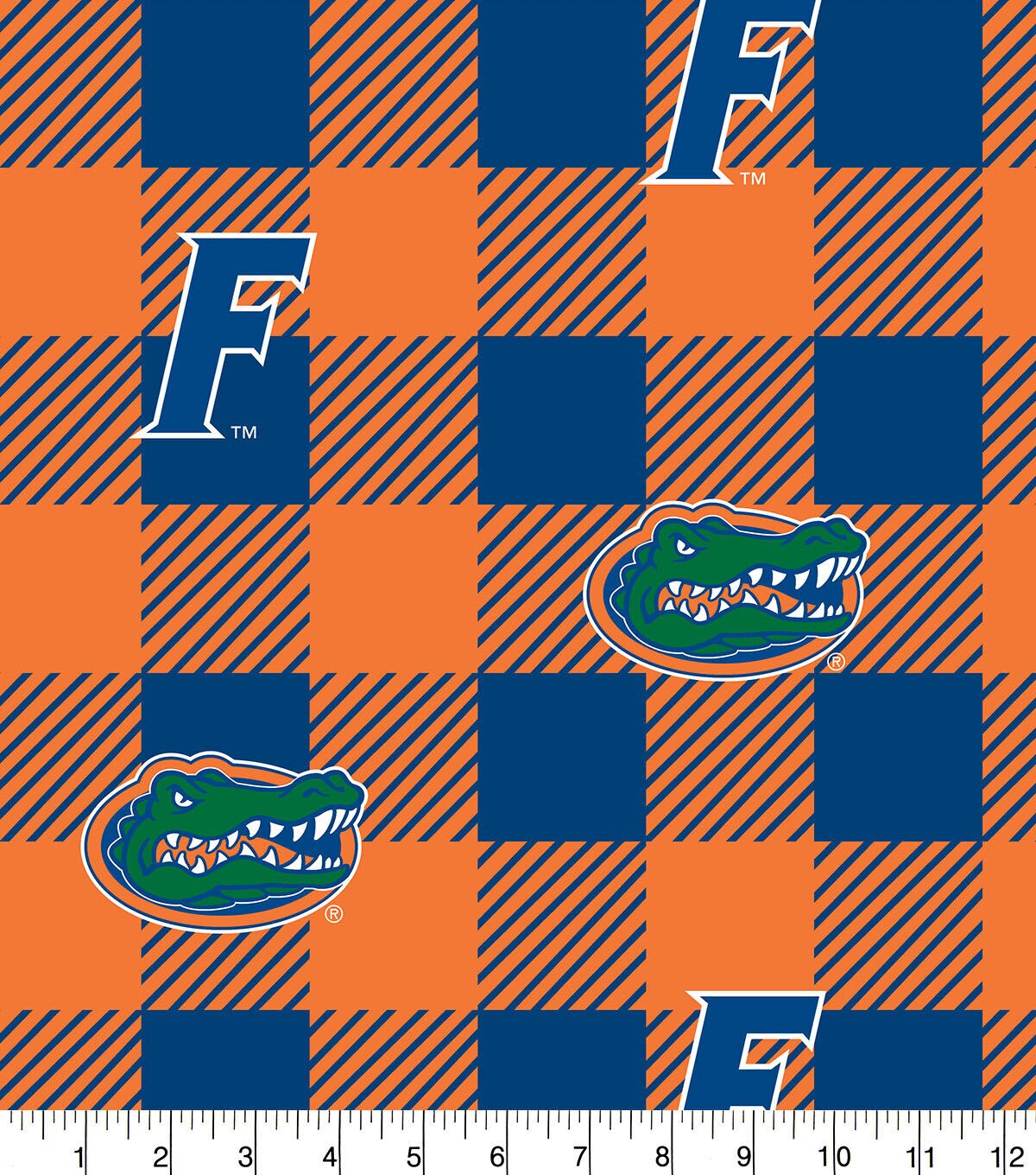 Florida Gators Fleece Fabric Buffalo Check