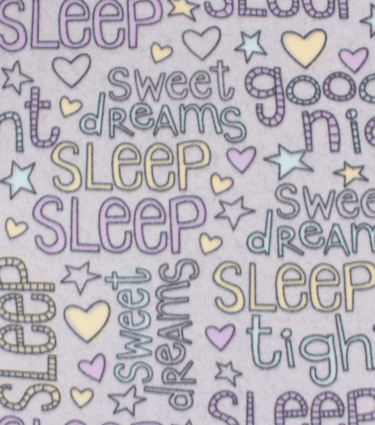 Blizzard Fleece Fabric Pastel Dream Words