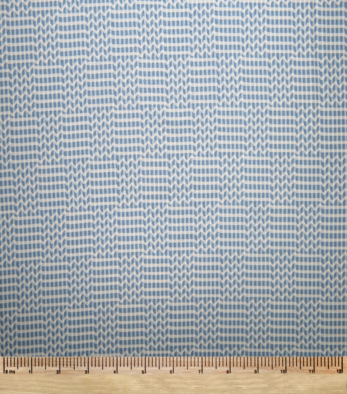 Blue Wavy Checks Quilt Cotton Fabric by Keepsake Calico