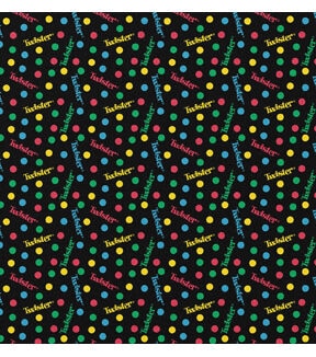 Twister Classic Dots on Black Cotton Fabric