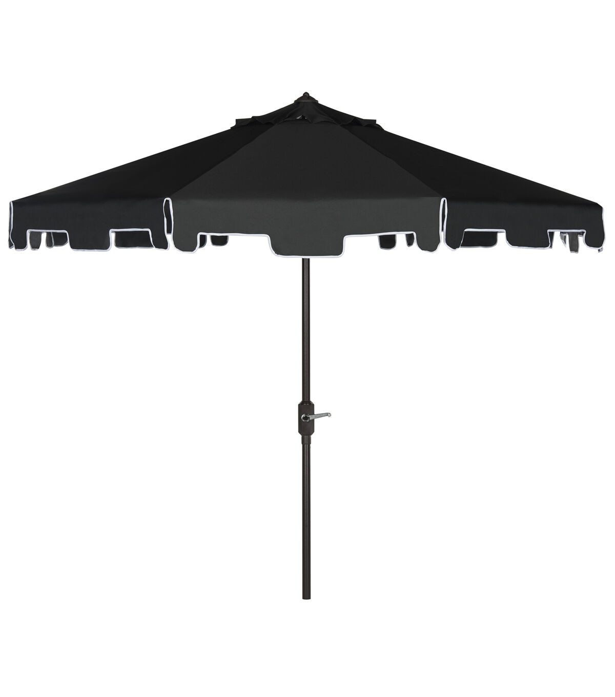 Safavieh 9' Zimmerman White & Black Push Button Tilt Patio Umbrella