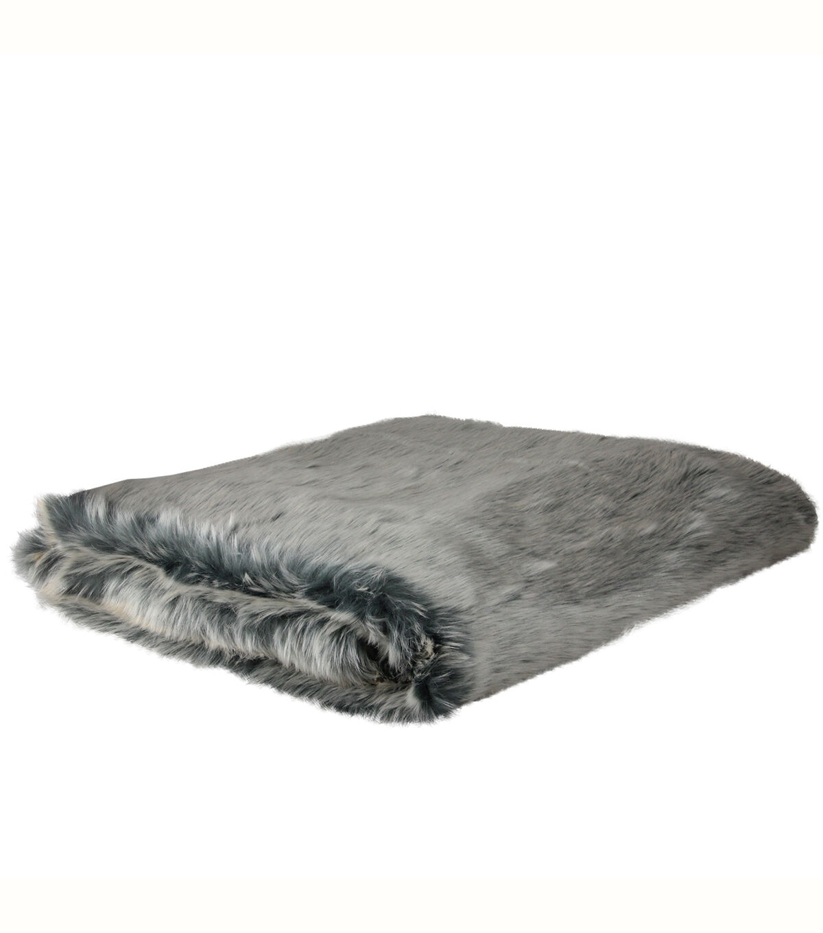 Northlight Faux Fur Gray Solid Rectangular Throw Blanket 50