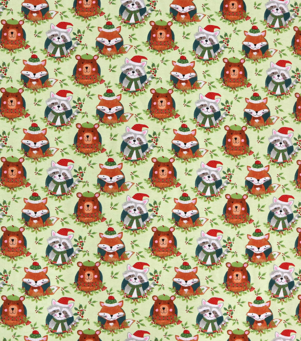 Woodland Animals Super Snuggle Christmas Flannel Fabric