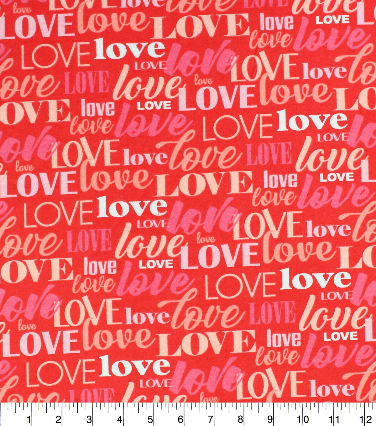 Love on Red Super Snuggle Flannel Fabric
